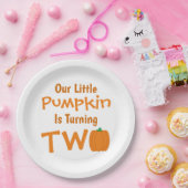 Little Pumpkin 2e verjaardag Papieren Bordje (Feest)