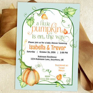 Little Pumpkin Autumn Baby shower Genderneutraal Kaart