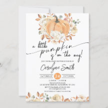 Little Pumpkin Autumn Floral Herfst Baby shower