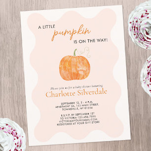 Little Pumpkin Autumn Herfst Baby shower Uitnodigi Briefkaart