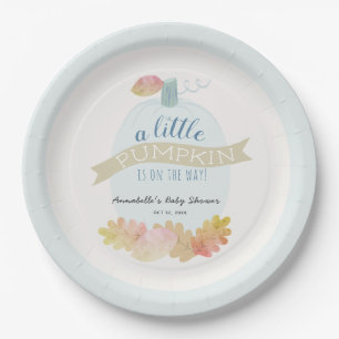 Little Pumpkin Baby Blauw Baby shower Papier Bord