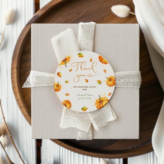 Little Pumpkin Baby shower Bedankt Ronde Sticker
