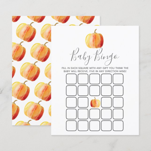 Little Pumpkin Baby shower Bingo (Voorkant / Achterkant)