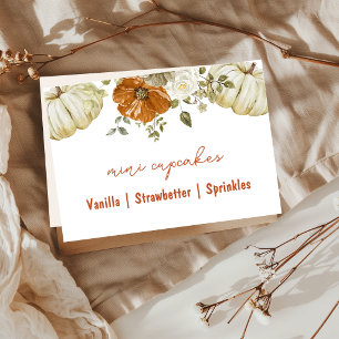 Little Pumpkin Baby Shower Buffetkaart Notitiekaartje