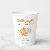 Little Pumpkin Baby shower Elegant Simple Moderne Papieren Bekers (Achterkant)