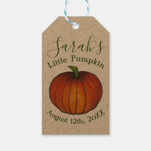 Little Pumpkin Baby shower Favor Sinaasappel Oktob Cadeaulabel