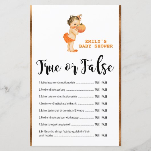 Little Pumpkin Baby shower Game PRINED (Voorkant)