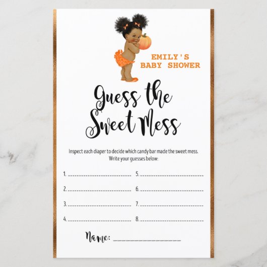 Little Pumpkin Baby shower Game PRINED (Voorkant)