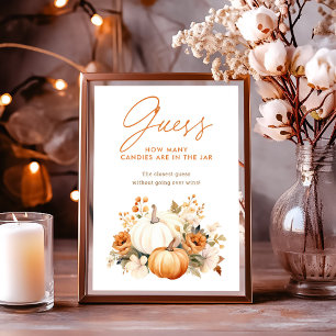 Little Pumpkin Baby shower Guessing Spelbord