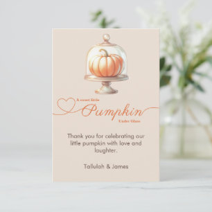 Little Pumpkin Baby shower - Herfst Chic Bedankkaart