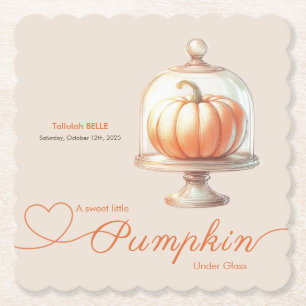 Little Pumpkin Baby shower - Herfst Elegantie Kartonnen Onderzetters