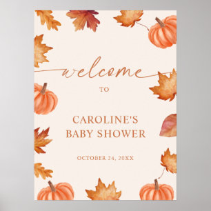 Little Pumpkin Baby Shower Herfst Welkom Poster