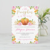 Little Pumpkin Baby shower Invitation Kaart (Staand voorkant)