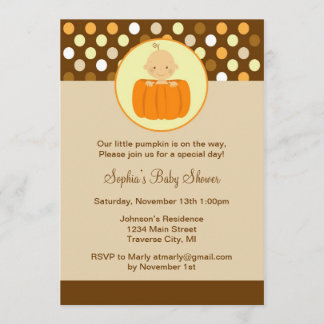 Little Pumpkin Baby shower Invitation Kaart