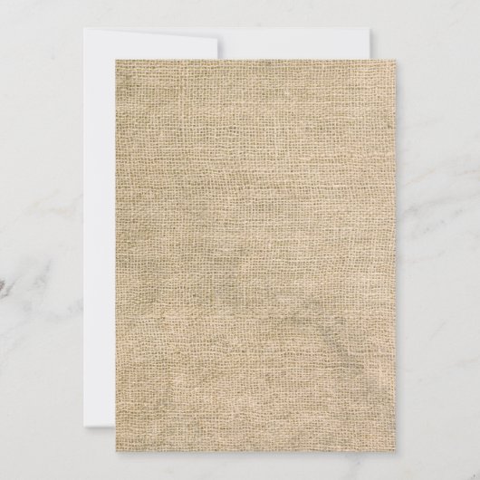 Little Pumpkin Baby shower Invitation Kaart Burlap (Achterkant)