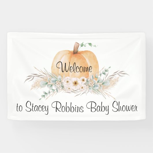 Little Pumpkin Baby Shower Slagboom Spandoek (Horizontaal)