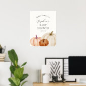 Little Pumpkin Baby shower Welcome Poster (Thuiskantoor)