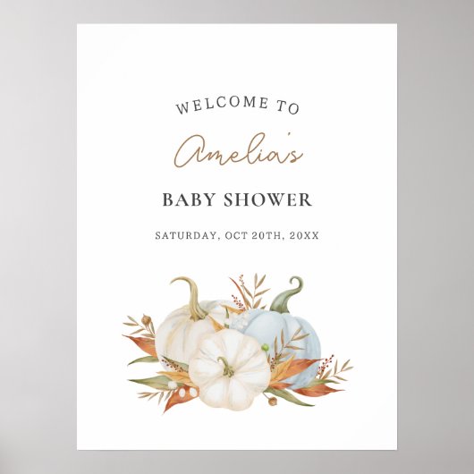 Little Pumpkin Baby shower Welkom Poster (Voorkant)