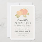 Little Pumpkin Beige Black Gingham 1e verjaardag Kaart (Voorkant)