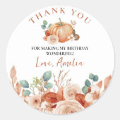 Little Pumpkin Birthday Classic Ronde Sticker (Voorkant)