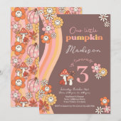 Little Pumpkin Birthday Invitation Kaart (Voorkant / Achterkant)
