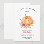 Little Pumpkin Birthday Invitation Kaart (Voorkant / Achterkant)