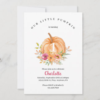 Little Pumpkin Birthday Invitation Kaart