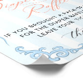 Little Pumpkin Blue Bow Baby shower Luier Raffle Poster (Hoek)