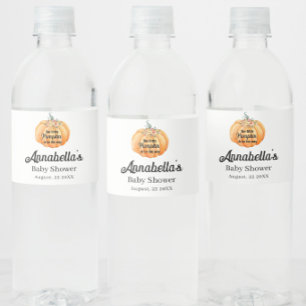 Little Pumpkin Blue Boy Baby Shower Waterfles Etiket