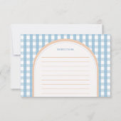 Little Pumpkin Boho Blue Gingham Recept Kaart (Achterkant)