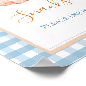 Little Pumpkin Boho Blue Gingham Snacks Sign Poster (Hoek)