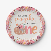 Little Pumpkin Boho Floral 1st Bday Papier Bord