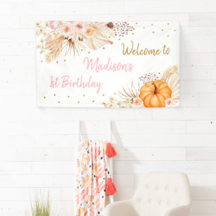 Little Pumpkin Boho Floral Birthday Spandoek