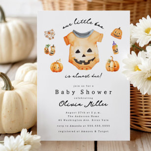 Little Pumpkin Boo Baby shower Invitation Kaart