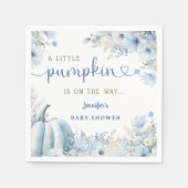 Little Pumpkin Boy Blue Herfst Baby shower Papier Servet (Voorkant)