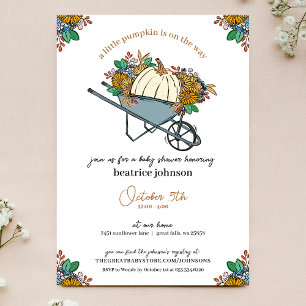 Little Pumpkin Country Garden Baby shower Kaart