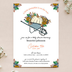 Little Pumpkin Country Garden Baby shower Kaart