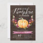 Little Pumpkin Custom Age Birthday Party Kaart (Voorkant)