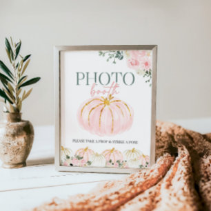 Little Pumpkin eerste verjaardag Photobooth teken Poster