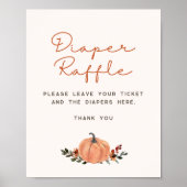 Little Pumpkin Fall Baby Shower Diaper Raffle Poster (Voorkant)