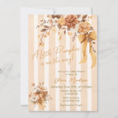 Little Pumpkin Fall Floral Baby Shower Invitation (Devant)