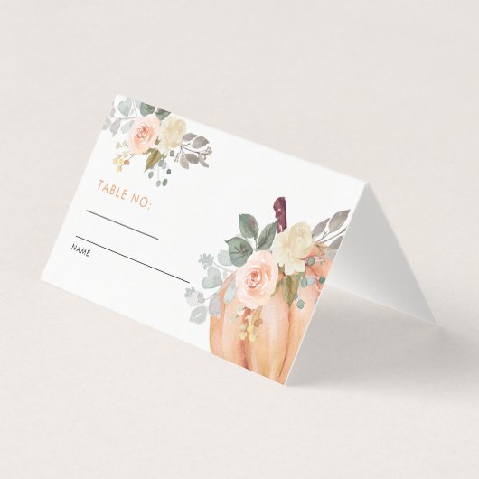 Little Pumpkin Floral Baby shower Tafelnummer (Voorkant)