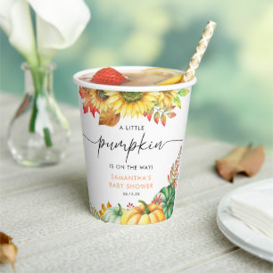Little Pumpkin Gender Neutral Herfst Baby shower Papieren Bekers