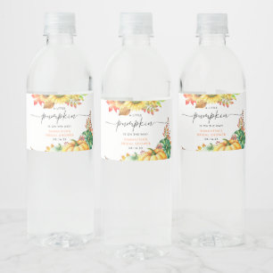 Little Pumpkin Gender Neutral Herfst Baby shower Waterfles Etiket