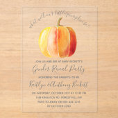 Little Pumpkin Gender Reopenbaarmakingsfeest Acryl Uitnodigingen (Voorkant)