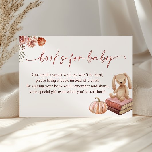 Little Pumpkin Girl Baby shower Boeken voor Baby Informatiekaartje