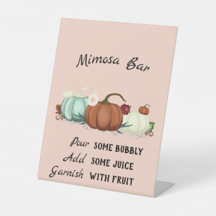 Little Pumpkin Girl Baby shower Mimosa Bar Reclamebord Met Voetstuk