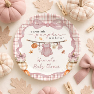 Little Pumpkin Girl Kleding Herfst Baby shower Papieren Bordje