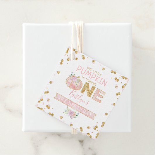 Little Pumpkin Girls 1ste verjaardag Bedankjes Labels (In situ)
