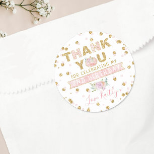 Little Pumpkin Girls 2e Verjaardag Bedankt Ronde Sticker